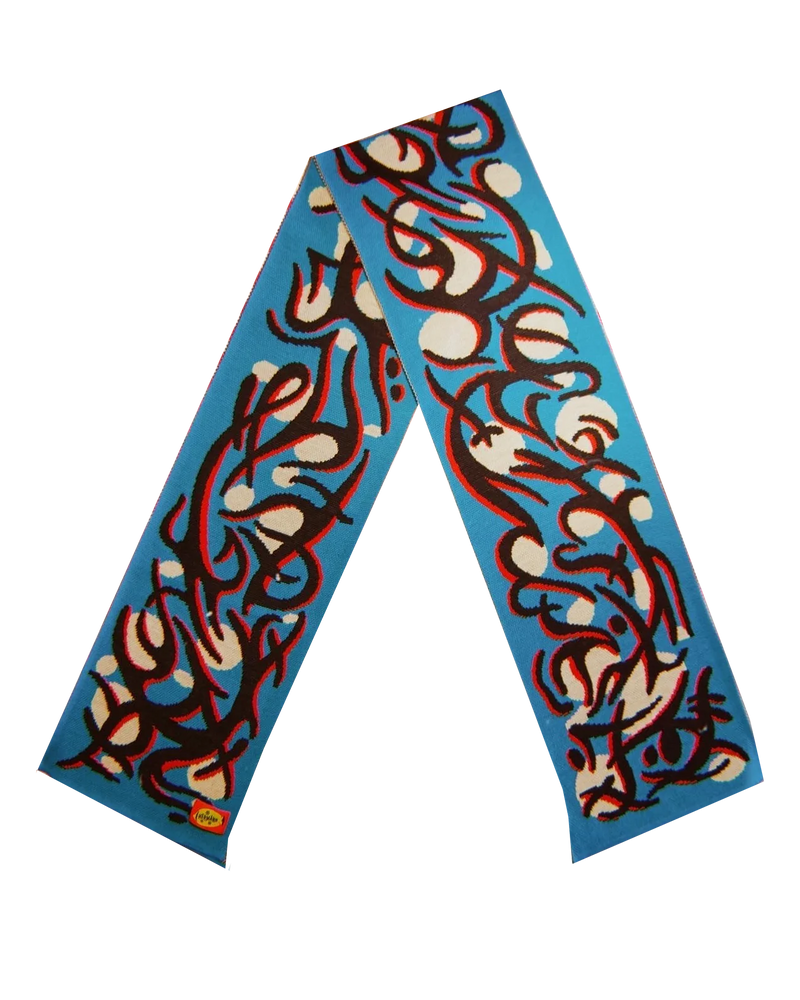 'Criminal Coral' pure woollen scarf