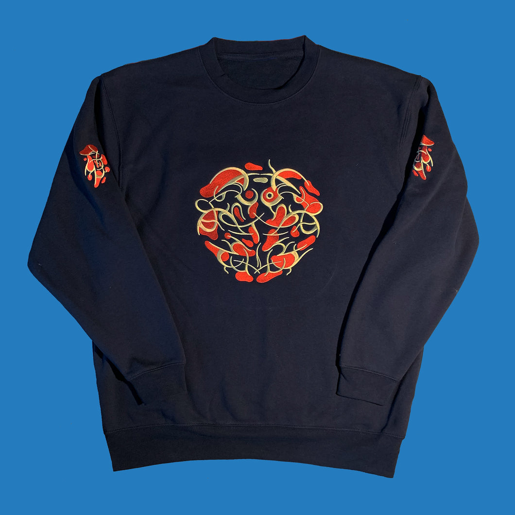 Strawberry 'Coral' Embroidered Crewneck