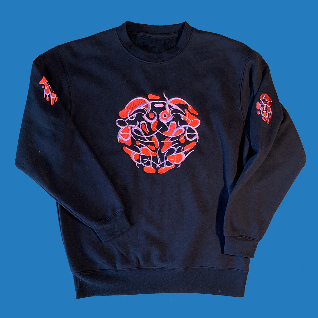 Pink 'Coral' Embroidered Crewneck