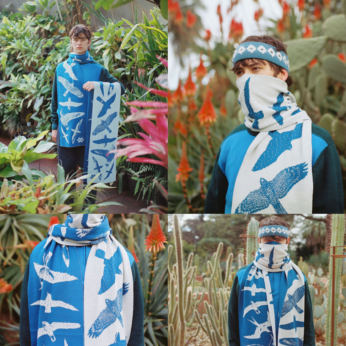 'The birds' pure woollen scarf